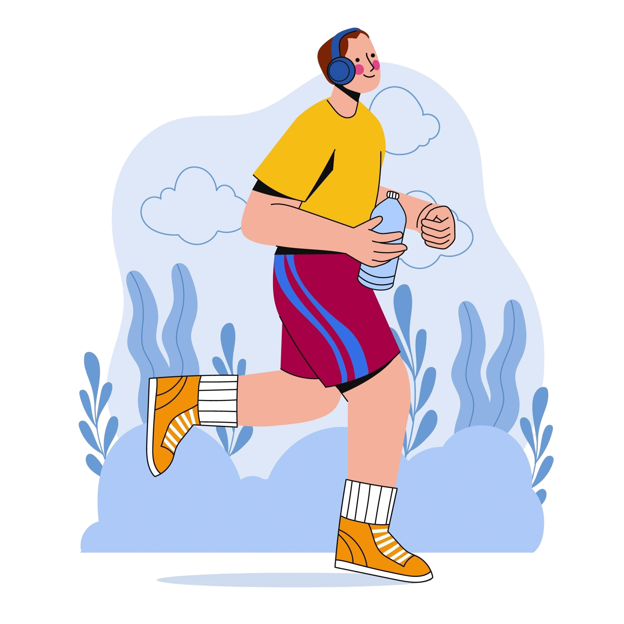 hand drawn person doing sport illustration