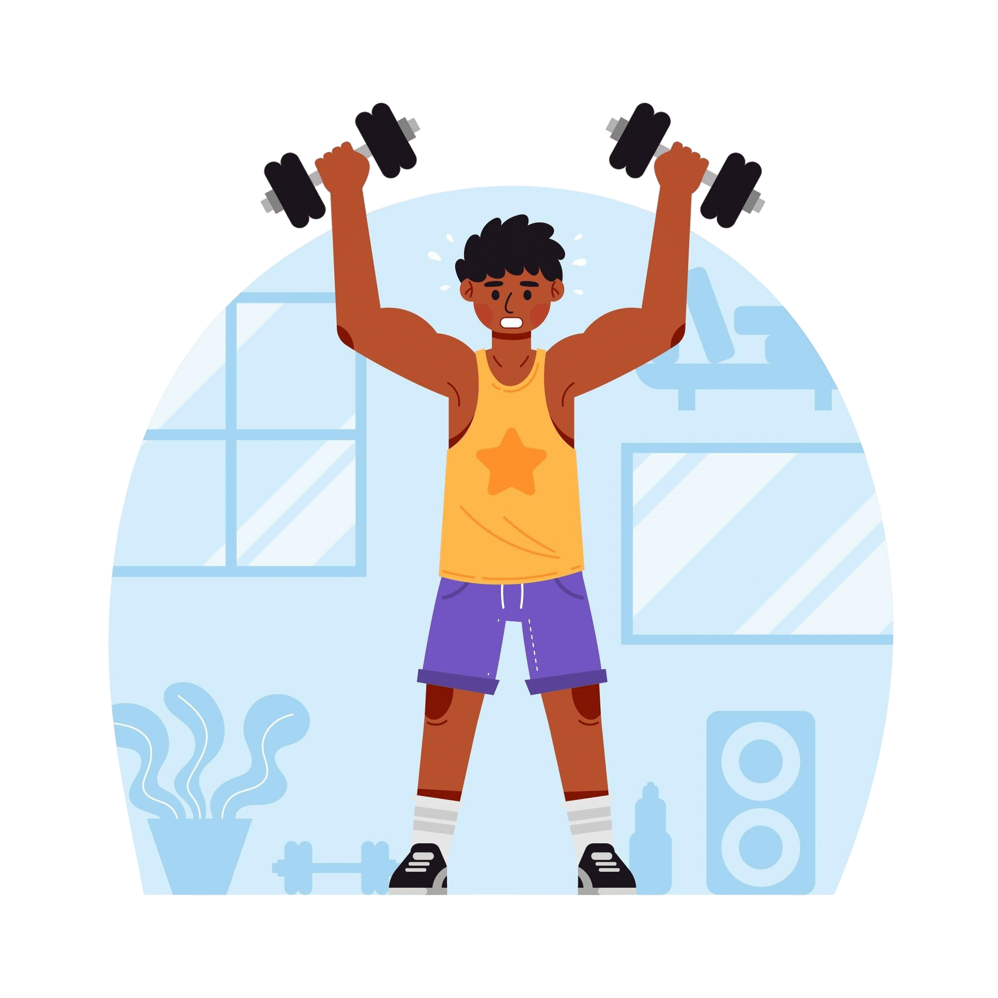 illustrated flat dance fitness home