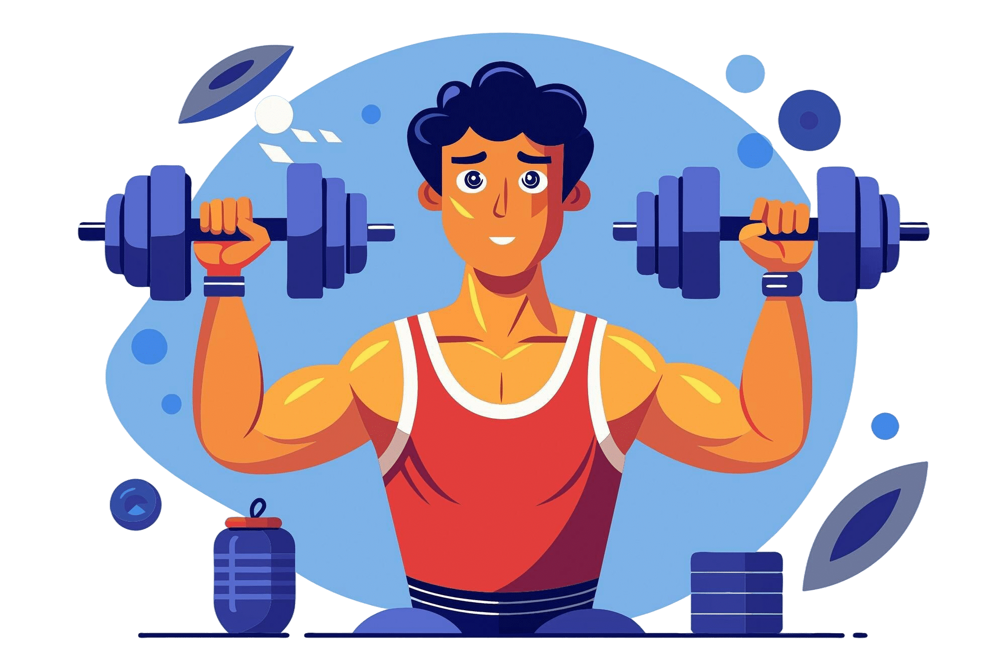 vector dumbbell arnold press exercise clipart